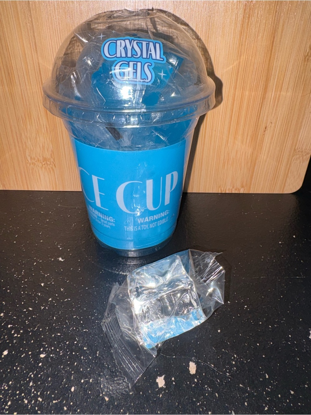 Ice cup of blue cube squishies